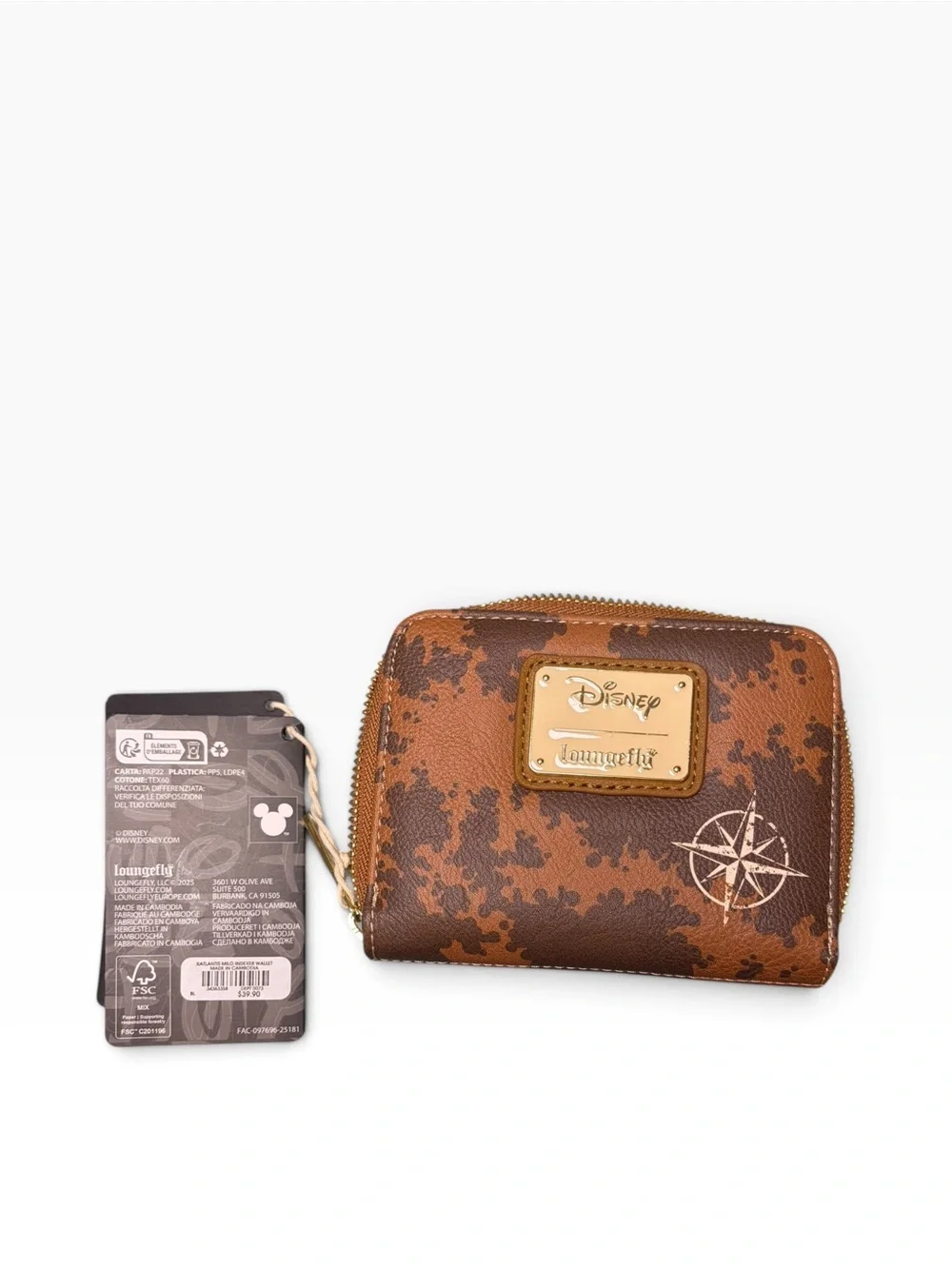Loungefly Disney Atlantis The Lost Empire Milo Thatch Small Zip Around Wallet